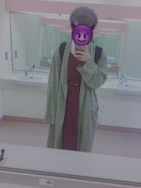 「襟付きトップス」｜「アイテム（ハンチング/ベレー帽）」を使った、きん✸ぎょさん（レディース・159cm）の春コーディネート