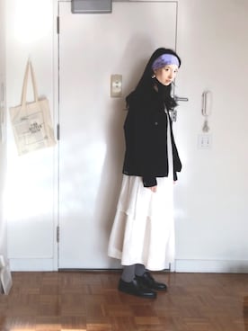 「Selected   （-）のアイテム」を使った、リンさん（レディース・170cm）の冬コーディネート