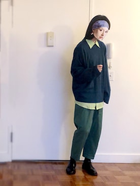 「Selected   （-）のアイテム」を使った、リンさん（レディース・170cm）の冬コーディネート