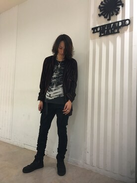 「アイテム（カーディガン/ボレロ）」を使った、Kouchiさん（メンズ・173cm）の春コーディネート