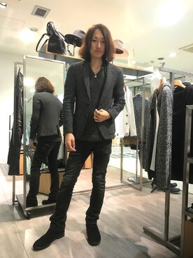 「アイテム（カーディガン/ボレロ）」を使った、Kouchiさん（メンズ・173cm）の春コーディネート