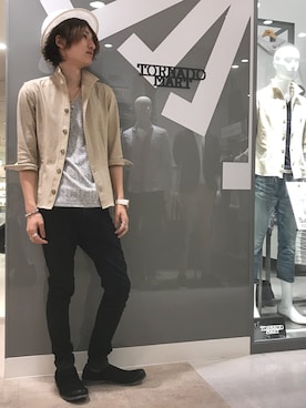 「アイテム（スリッポン）」を使った、Kouchiさん（メンズ・173cm・20代）の夏コーディネート