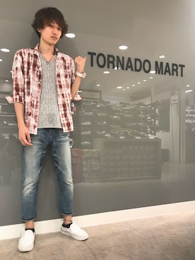 「アイテム（スリッポン）」を使った、Kouchiさん（メンズ・173cm・20代）の夏コーディネート