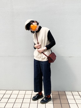 「MUJI」｜「アイテム（腕時計）」を使った、ユウ🐟さん（レディース・163cm）の冬コーディネート