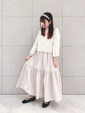 ワンピース ドレスを使った 花柄ニット の人気ファッションコーディネート Wear