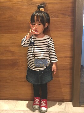 kanna⌣̈⃝♡⌣̈⃝♡さん（キッズ・80cm）の秋コーディネート