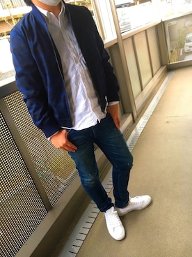 「ドラフトリーバイス」｜「アイテム（ブルゾン）」を使った、hideeeyoさん（メンズ・170cm）の冬コーディネート