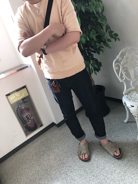 「BEAMS PLUS（ビームスプラス）のアイテム（スウェット）」を使った、hideeeyoさん（メンズ・170cm）の夏コーディネート
