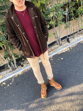 「アイテム（ブルゾン）」を使った、hideeeyoさん（メンズ・170cm・30代）の冬コーディネート