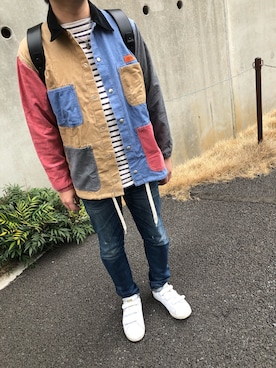 「アイテム（ブルゾン）」を使った、hideeeyoさん（メンズ・170cm・30代）の春コーディネート
