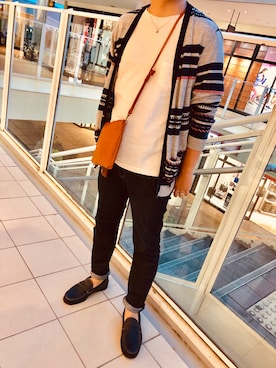 Remi Relief Beams Plus コットンジャカード ボーダーカーディガン を使ったメンズ人気ファッションコーディネート Wear