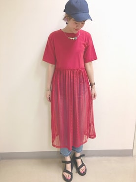 「メチャカリ」｜nishiyaaaaaanさん（レディース・166cm）の夏コーディネート
