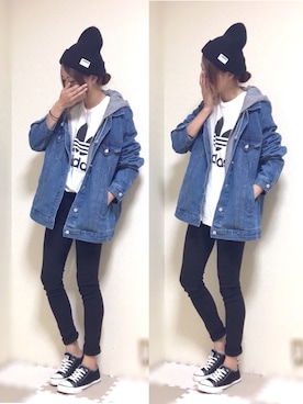 「GRL（グレイル）のアイテム（デニムジャケット）」を使った、k_n_miiinさん（レディース・162cm）の秋コーディネート