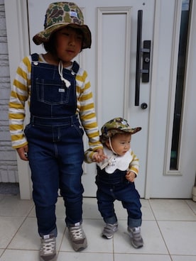 3BOYS⑅◡̈*🐒さん（キッズ・70cm）の春コーディネート