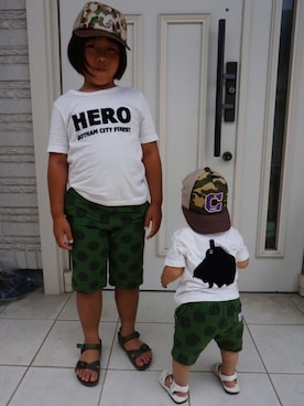 3BOYS⑅◡̈*🐒さん（キッズ・80cm）の夏コーディネート