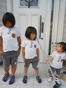 3BOYS⑅◡̈*🐒さん（キッズ・100cm）の夏コーディネート