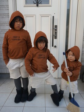 3BOYS⑅◡̈*🐒さん（キッズ・100cm）の秋コーディネート