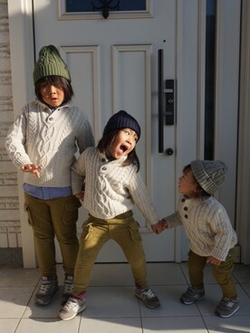 3BOYS⑅◡̈*🐒さん（キッズ・100cm）の秋コーディネート