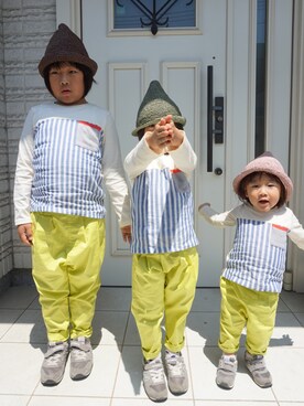 3BOYS⑅◡̈*🐒さん(キッズ・110cm)の春コーディネート