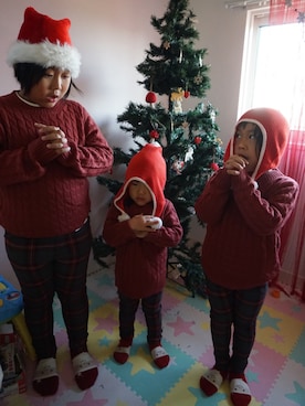 「レンガ色」｜「アイテム（グレー系）」を使った、3BOYS⑅◡̈*🐒さん（キッズ・110cm）の秋コーディネート