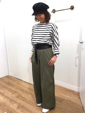 「LEPSIM（レプシィム）のマリンキャスケット　735142（キャスケット）」を使った、SHOKOlaさん（レディース・160cm）の春コーディネート