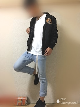 「HYSTERIC GLAMOUR（ヒステリックグラマー）のアイテム（MA-1）」を使った、コウガさん（メンズ・164cm）の秋コーディネート
