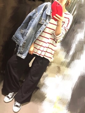 「wearhalloween2017」｜「アイテム（デニムジャケット）」を使った、ZJZさん（レディース・160cm）の秋コーディネート