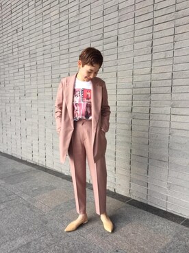 「BEAUTY&YOUTH UNITED ARROWS（ビューティーアンドユースユナイテッドアローズ）の【予約】【別注】＜idilliaco＞Bjork フォトプリントロングスリーブTシャツ（Tシャツ/カットソー、その他）」を使った、Mikiko Udaさん（レディース・161cm）の冬コーディネート