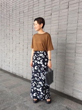 「Dr. Martens（ドクターマーチン）の【国内exclusive】＜Dr.Martens（ドクターマーチン）＞∴MYLES/サンダル（サンダル、ブラック系）」を使った、Mikiko Udaさん（レディース・161cm）の春コーディネート