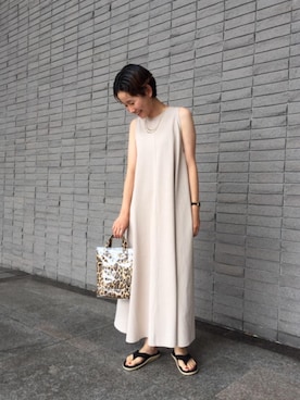 「BEAUTY&YOUTH UNITED ARROWS（ビューティーアンドユースユナイテッドアローズ）のBYMCM メタルバーチェーンネックレス　（ネックレス、ゴールド系）」を使った、Mikiko Udaさん（レディース・161cm）の夏コーディネート