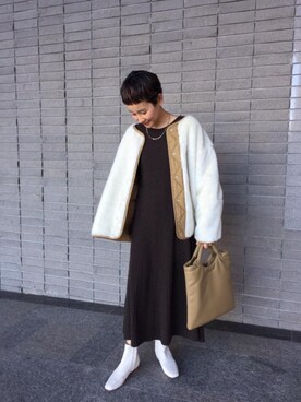 Mikiko Udaさん（レディース・161cm）の冬コーディネート