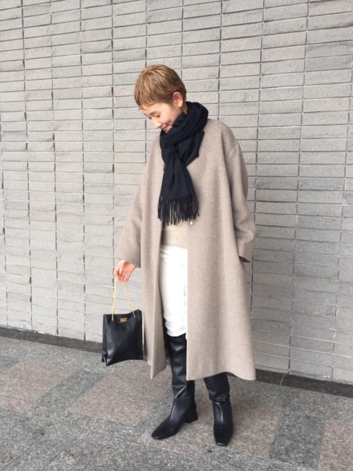 ビューティ ユース ユナイテッドアローズ 岡山店mikiko Udaさんのノーカラーコートを使ったコーディネート Zozotown
