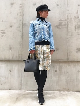 「アイテム（キャスケット）」を使った、acoさん（レディース・158cm・30代）の冬コーディネート