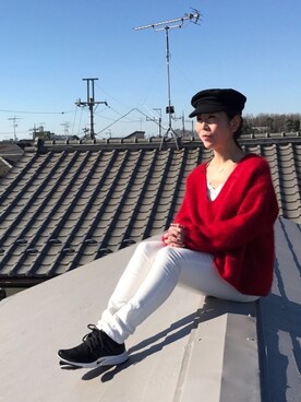 「AZUL by moussy（アズールバイマウジー）のアイテム（タンクトップ）」を使った、acoさん（レディース・158cm）の冬コーディネート