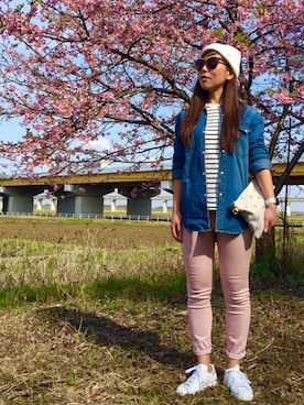 「アイテム（クラッチバッグ）」を使った、acoさん（レディース・158cm・30代）の春コーディネート