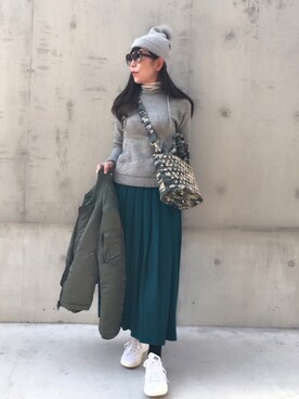 「Alpha Industries（アルファインダストリーズ）のアイテム」を使った、acoさん（レディース・158cm）の冬コーディネート