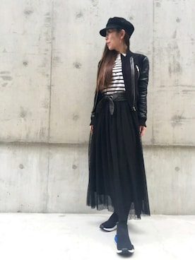 「アイテム（ブルゾン）」を使った、acoさん（レディース・158cm・30代）の秋コーディネート