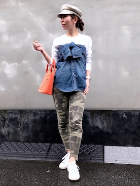 「アイテム（キャスケット）」を使った、acoさん（レディース・158cm・30代）の春コーディネート