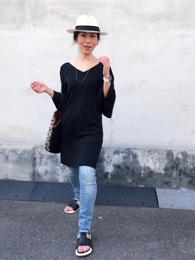 「two ply（トゥープライ）のアイテム」を使った、acoさん（レディース・158cm）の夏コーディネート