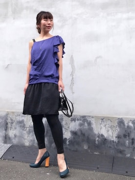 「アイテム（レギンス/スパッツ）」を使った、acoさん（レディース・158cm）の夏コーディネート