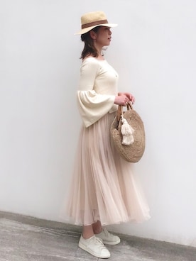 「アイテム（ピアス（両耳用））」を使った、acoさん（レディース・158cm・40代）の春コーディネート