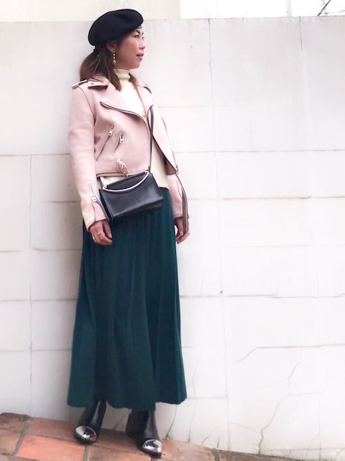 Aco Bijouterie Euro Flat Zaraのライダースジャケットを使ったコーディネート Wear