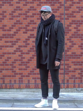 「vetements」｜「アイテム（チェスターコート）」を使った、R.Hさん（メンズ・186cm）の冬コーディネート