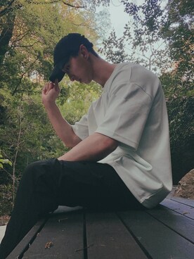 「新作」｜「アイテム（チノパンツ）」を使った、kensuke♪さん（メンズ・173cm）の春コーディネート