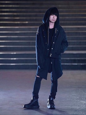 「SRIVER」｜勝田 俊介さん（メンズ・164cm）の冬コーディネート