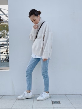 「GYDA（ジェイダ）のアイテム」を使った、りぃさん（レディース・165cm）の冬コーディネート