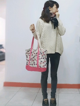 「GRL（グレイル）のアイテム（ピアス（両耳用））」を使った、Clara Kaoさん（レディース・160cm）の冬コーディネート