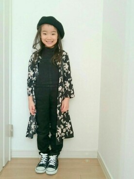 「ガウン」｜「アイテム（オールインワン・サロペット）」を使った、erimomoさん（キッズ・110cm）の冬コーディネート