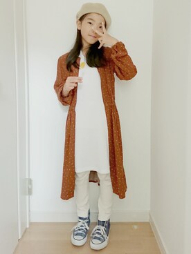 erimomoさん（キッズ・129cm）の秋コーディネート