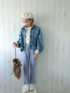 「archives（アルシーヴ）のアイテム」を使った、erimomoさん（キッズ・136cm）の春コーディネート